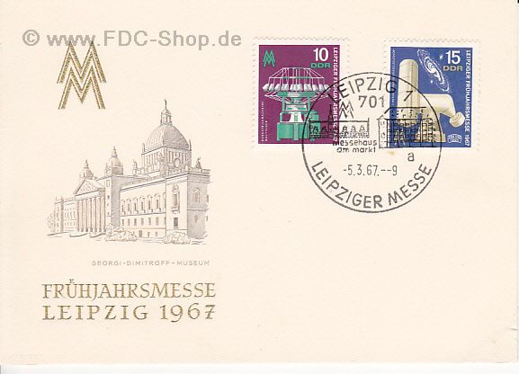 Messekarte DDR, Mi.-Nr. 1254-1255, Leipziger Frühjahrsmesse 1967 Messekarte DDR, Mi.-Nr. 1254-1255, Leipziger Frühjahrsmesse 1967
