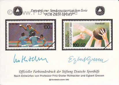 Sonderfarbdruck BUND 1990, Für den Sport Sonderfarbdruck BUND 1990, Für den Sport