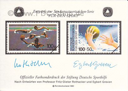 Sonderfarbdruck BUND 1990, Für den Sport Sonderfarbdruck BUND 1990, Für den Sport