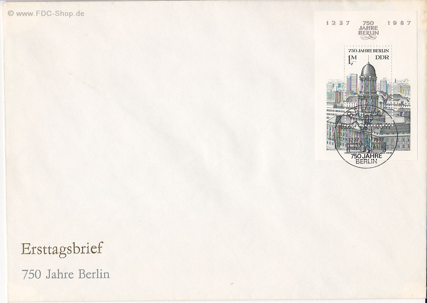 Ersttagsbrief DDR Mi-Nr: 3027, 750 Jahre Berlin (Block 84)