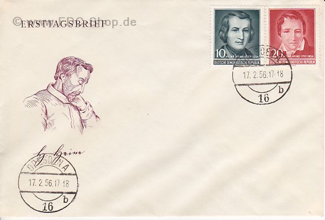Ersttagsbrief DDR Mi-Nr: 516-517, 100. Todestag von Heinrich Heine Ersttagsbrief DDR Mi-Nr: 516-517, 100. Todestag von Heinrich Heine