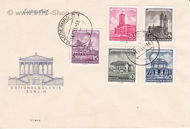 Ersttagsbrief DDR Mi-Nr: 491-494+496, Wiederhergestellte historische Bauwerke