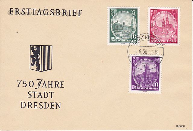 Ersttagsbrief DDR Mi-Nr: 524-526, 750 Jahre Dresden Ersttagsbrief DDR Mi-Nr: 524-526, 750 Jahre Dresden