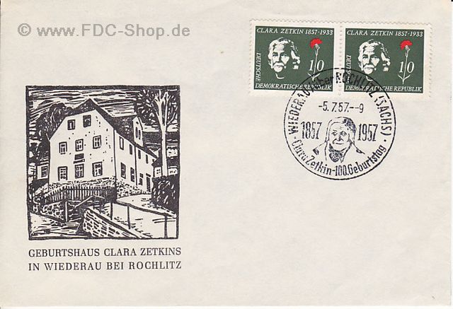 Ersttagsbrief DDR Mi-Nr: 592 100. Geburtstag von Clara Zetkin Ersttagsbrief DDR Mi-Nr: 592 100. Geburtstag von Clara Zetkin