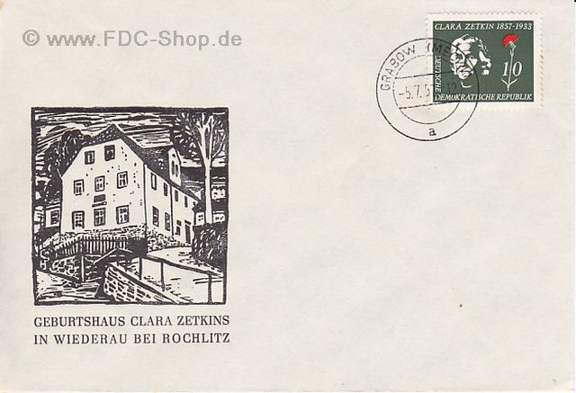 Ersttagsbrief DDR Mi-Nr: 592 100. Geburtstag von Clara Zetkin
