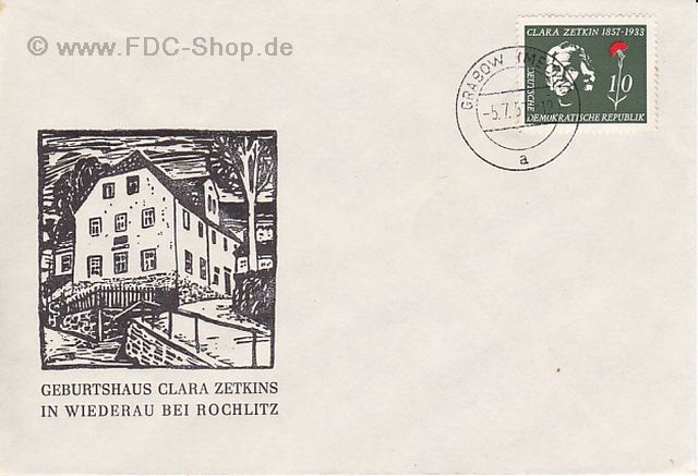 Ersttagsbrief DDR Mi-Nr: 592 100. Geburtstag von Clara Zetkin Ersttagsbrief DDR Mi-Nr: 592 100. Geburtstag von Clara Zetkin