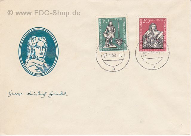 Ersttagsbrief DDR Mi-Nr: 682-683, 200. Todestag von Georg Friedrich Händel Ersttagsbrief DDR Mi-Nr: 682-683, 200. Todestag von Georg Friedrich Händel