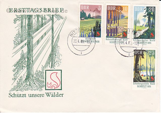 Ersttagsbrief DDR Mi-Nr: 1462-1465, Waldschutz